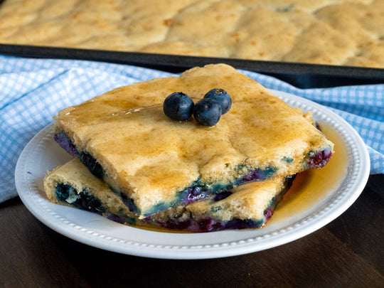 Sheet Pan Pancakes w/ Blueberry Jam