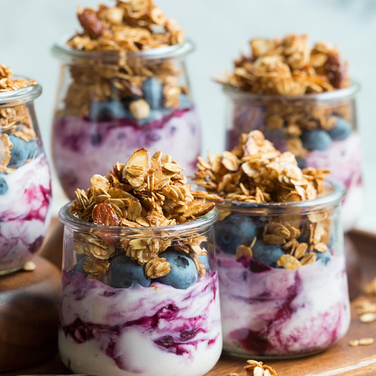 Blueberry Jam Muesli Breakfast Cups