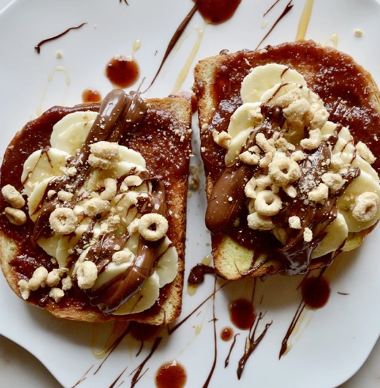 Strawberry Cheerio Nutella Toast